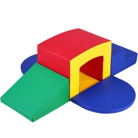 Toddler Climbing Toys Indoor, 5 Piece Climb, Crawl and Tunnel Soft Play Equipment, Foam Climbing Toys, Kids Tunnel Maze with Stairs and Ramp