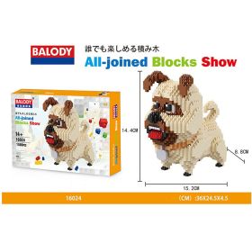 Cartoon Dog Building Blocks Mini Dachshund Poodle Doberman Model Children's Toy Gift Dog Pet Building Blocks (Color: 16024, size: With box)