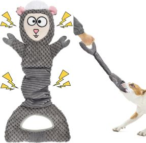 Dog Squeaky Toys, Sheep Crinkle Plush Stuffing Dog Toys for Puppy Teething, Tug of War Dogs Toy to Keep Them Busy for Small, Medium and Large Dog (Color: Gray)