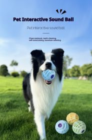 Pet Interactive Sound Ball,The Mellow Dog Cat Pet Voice Ball,Interactive Pet Squeaky Toys (Color: Yellow)